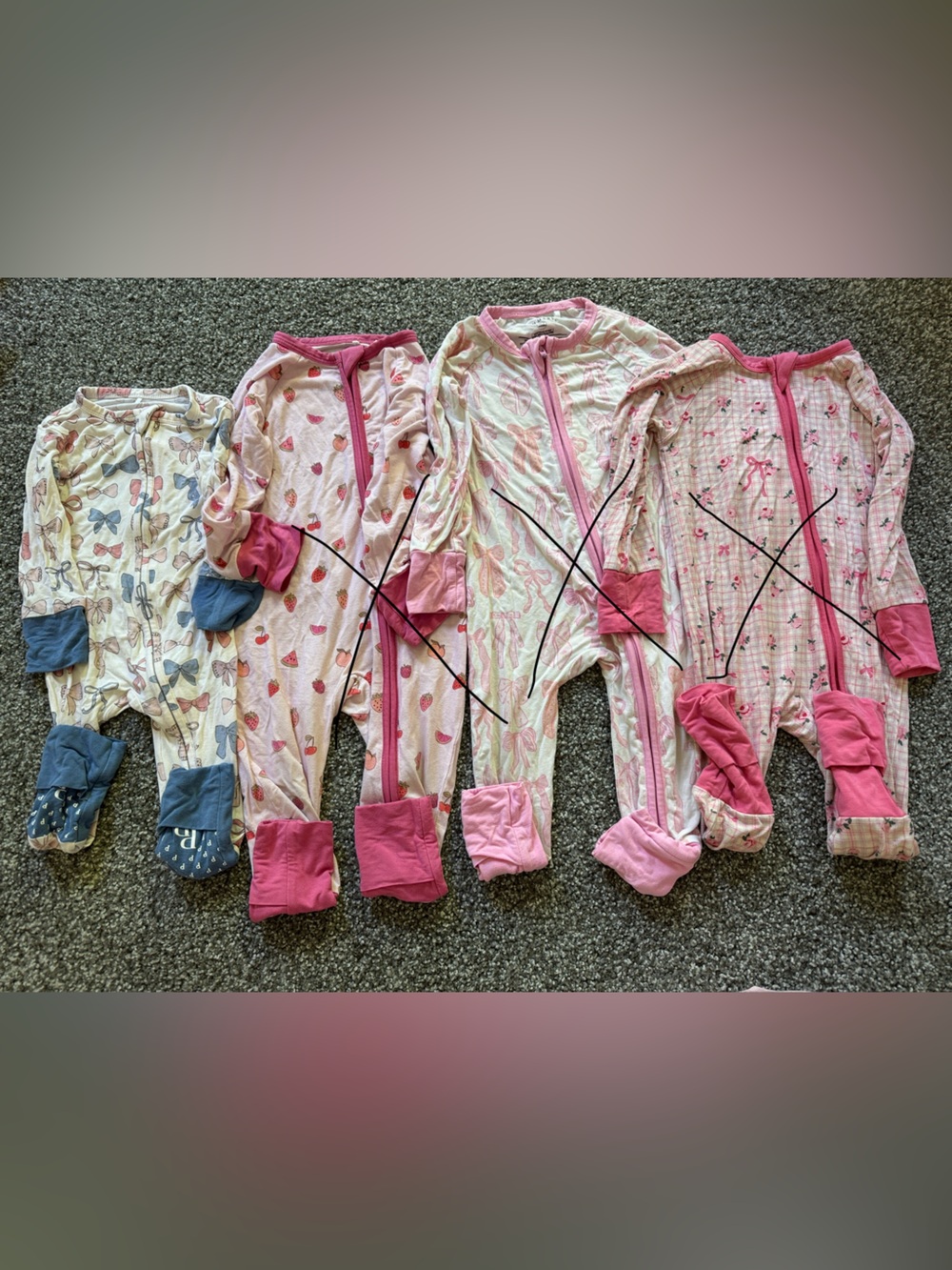 Posh Peanut Bows Footed Pajamas!
